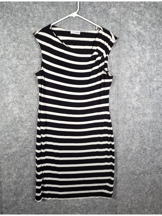 black dress with white piping Day – Vintage Couture Wholesale Light Apricot Elegant COTTON STRIPE Size:US 16 W